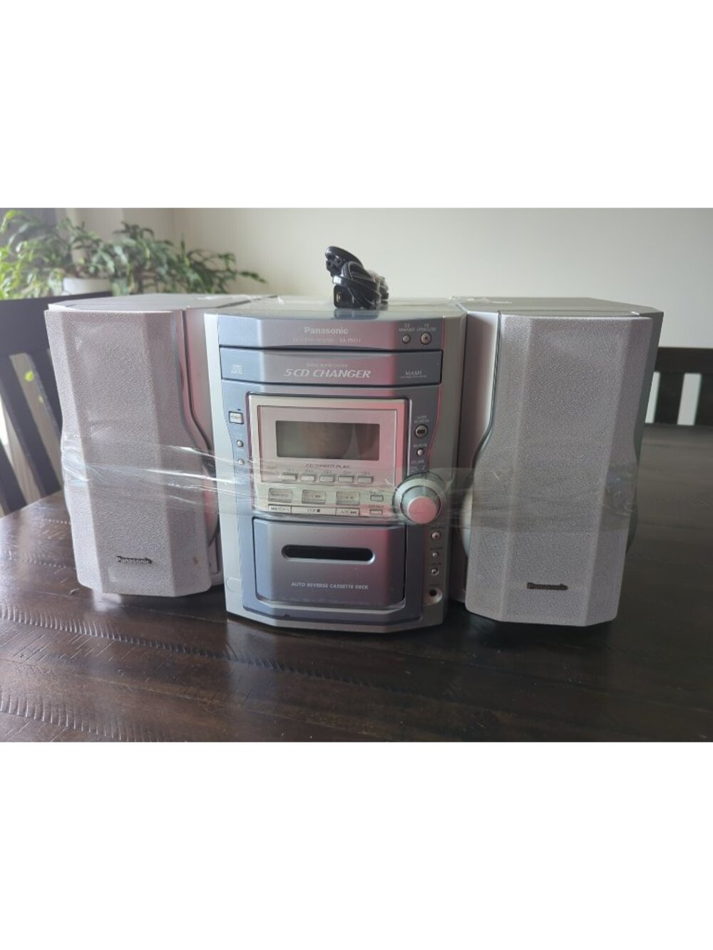 Panasonic SA-PM11 (5) Disc CD Changer Stereo System Cassette AM FM Speakers